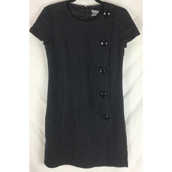 Ann Taylor Dress Size 4 Black Weave Classic Shift - Picture 1 of 8
